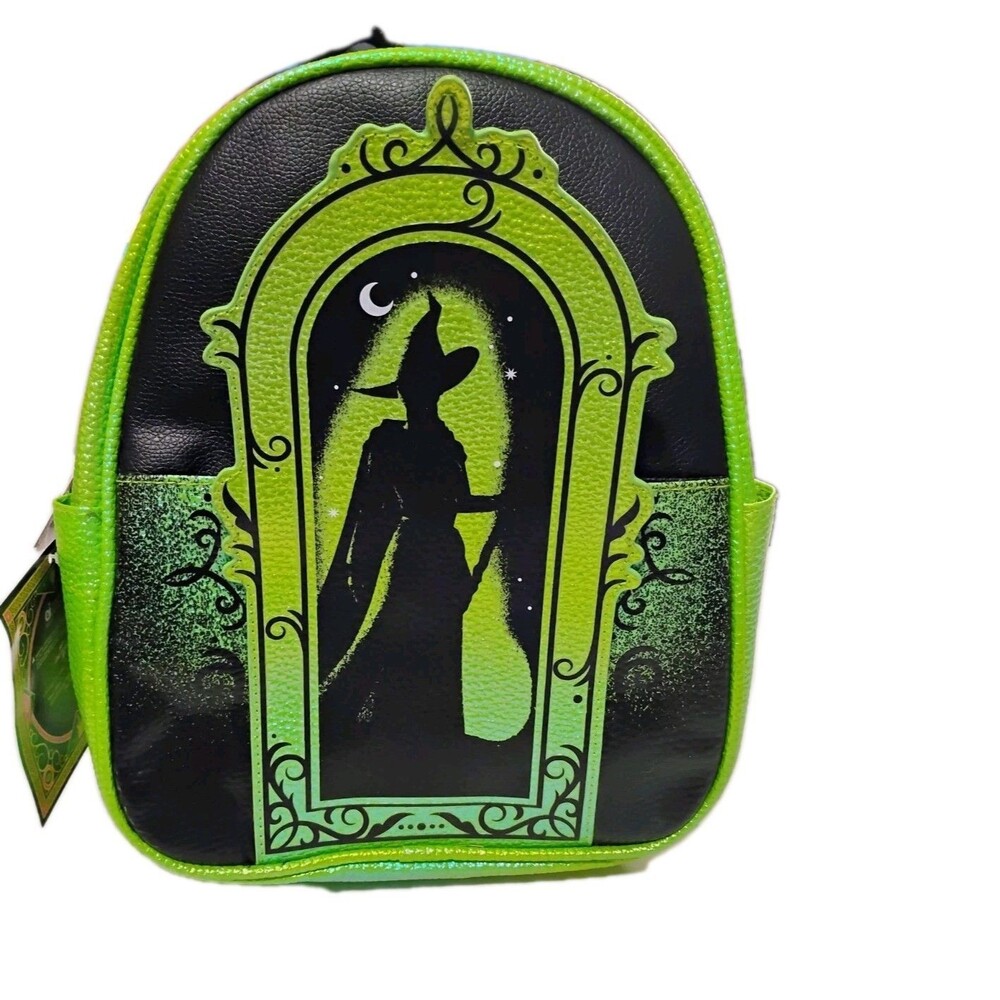 NWT WICKED Mini Backpack Elphaba Witch Silhouette Emerald Green Black Universal